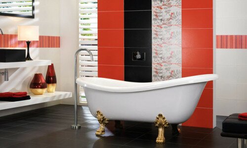 Дизайн ванной комнаты с помощью плитки